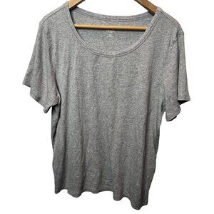 Jenni Intimates Grey Ribbed Lounge Tee Size: XXL